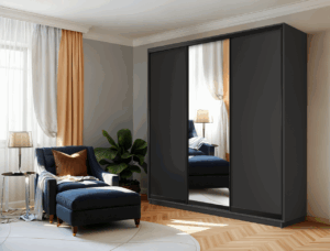 ארון בגדים 240 / 240 - MELONE MIRROR GREY