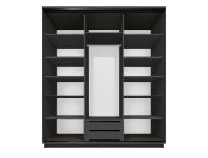 ⁦ארון בגדים 240 / 240 - MELONE MIRROR GREY⁩ – תמונה ⁦4⁩