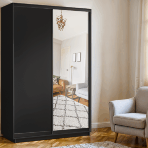 ארון בגדים 120 / 240 - MELONE MIRROR BLACK