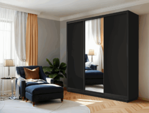 ארון בגדים 240 / 240 - MELONE MIRROR BLACK
