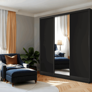 ארון בגדים 180 / 240 - MELONE MIRROR BLACK