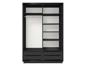 ⁦ארון בגדים 120 / 240 - MELONE MIRROR BLACK⁩ – תמונה ⁦3⁩