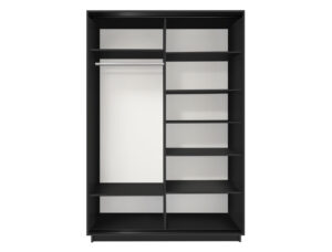 ⁦ארון בגדים 120 / 240 - MELONE MIRROR BLACK⁩ – תמונה ⁦2⁩